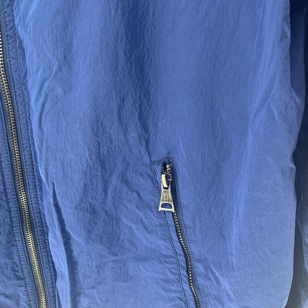 Banana Republic Jacket Mens Large  Blue Nylon Cotton Full Zip  2013 Windbreaker - Picture 3 of 11